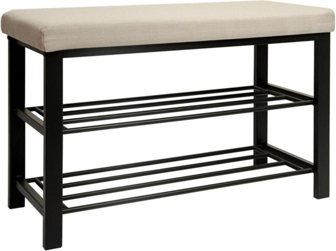 DuneDesign Offener Schuhschrank aus Metall in Beige, B/T/H: 81 x 32 x 50 cm - Bild 2
