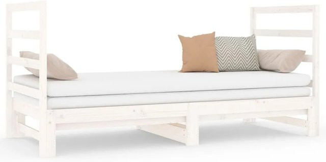 vidaXL Tagesbett aus Massivholz Kiefer ausziehbar Weiß B/T/H: 180 x 90 x 190 cm (2x 90x190 cm) - Bild 1