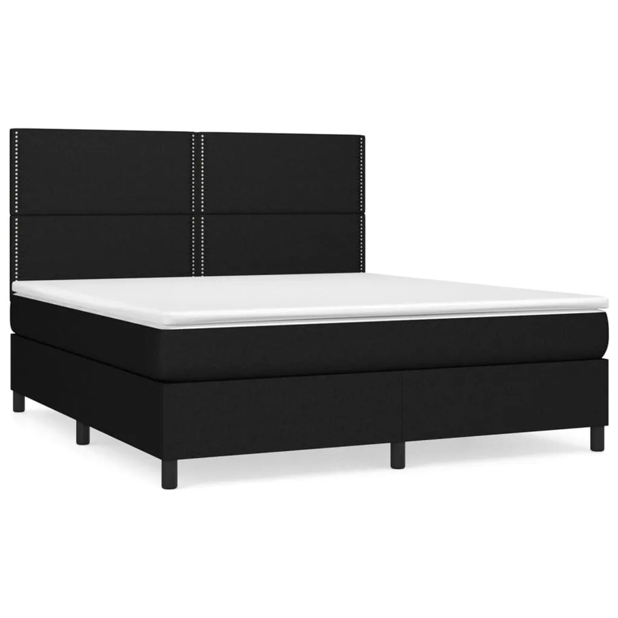 vidaXL Boxspringbett Hybrid mit Matratze Schwarz B/T/H: 180 x 200 x 128 cm - Bild 2