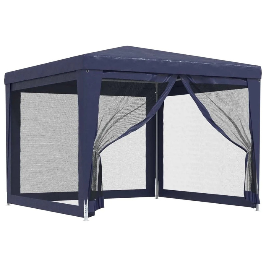 Furnicato Partyzelt Blau mit 4 Mesh-Seitenwänden aus HDPE und Eisen, B/T/H: 300 x 300 x 246 cm - Bild 2