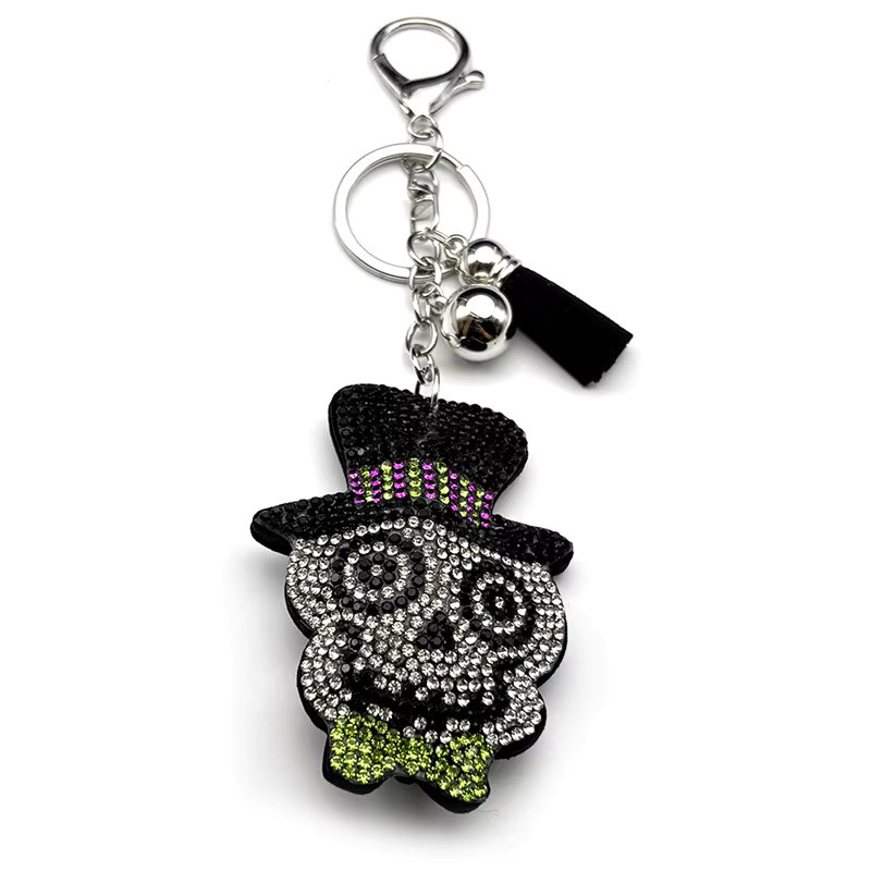 AFAWA Schlüsselanhänger Totenkopf, Schwarz, Kristall, Gotisch, Unisex - Bild 4