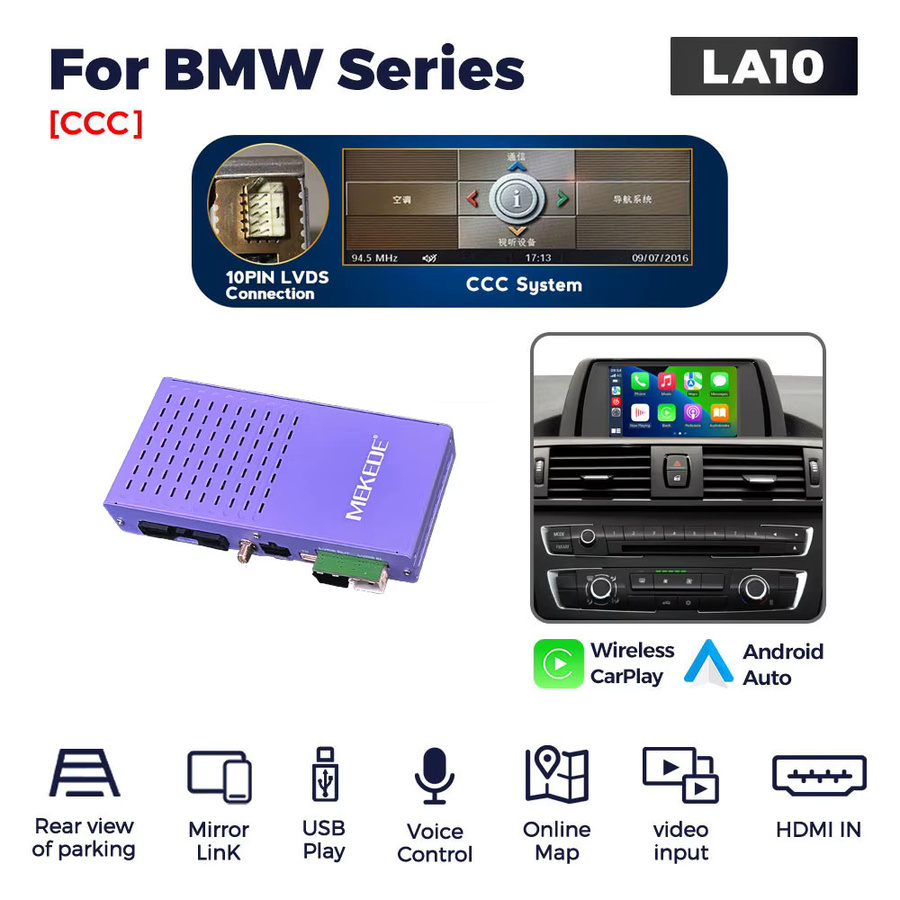 MEKEDE Android Auto Wireless CarPlay AI Box für BMW CCC CIC Original-Bildschirme mit Sprachsteuerung und Plug-and-Play-Installation - Bild 5