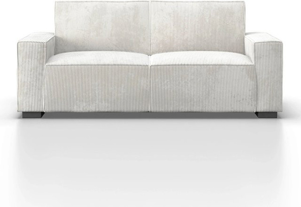 Bessagi Home Sofa Liam Weiß Cord Modernes Polstersofa mit Streifenmuster B: 210 cm, H: 90 cm, T: 84 cm
