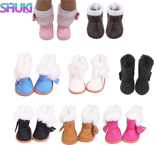 SHUKI Puppenschuhe Snow Boots Tassels Plush Doll Shoes Bunt / Mehrfarbig - Bild 1