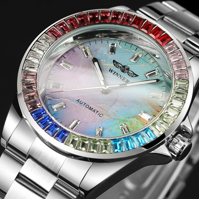 2024WINNER Armbanduhr, Automatik, Edelstahl, Diamant, Herren - Bild 1