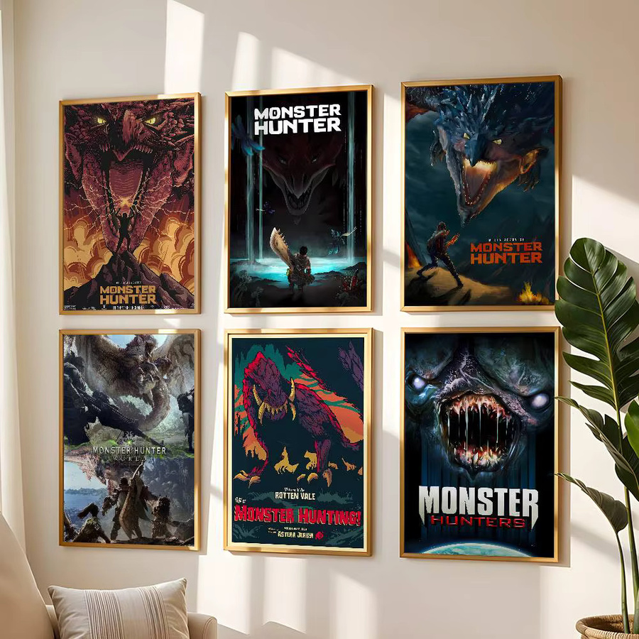 Monster Hunter Wandkunst-Aufkleber Bilibili, wasserfester Poster-Druck in Mehrfarben, rechteckig - Bild 2