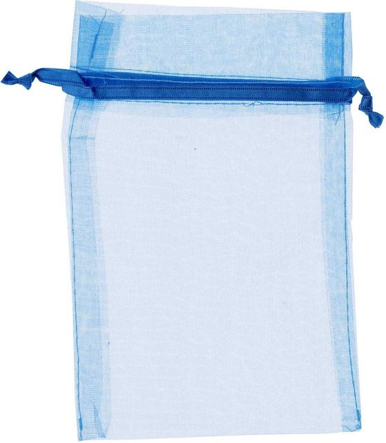 idee. Creativmarkt Organza Beutel Blau, 4 Stück, B: 17,5 cm, H: 12,5 cm - Bild 1