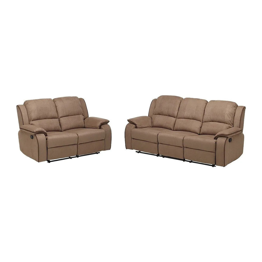 Couchgarnitur Hernani von Vente-unique in Taupe und Beige aus Microfaser, bestehend aus 3er- und 2er-Sofa, Breite: 210 cm, Breite: 158 cm - Bild 2