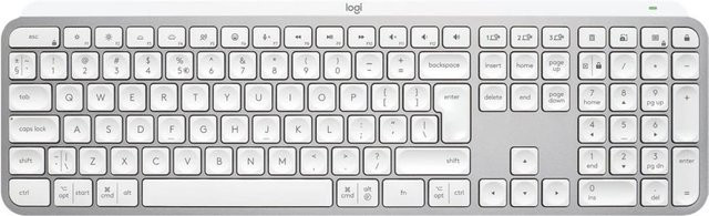 Logitech MX Keys S Kabellose Tastatur mit Hintergrundbeleuchtung, Bluetooth LE, Scissor-Key, QWERTY US-Englisch, Pale Gray - Bild 1