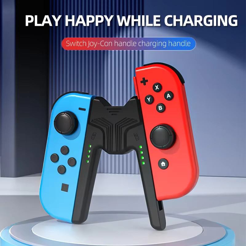 Aolion Ladegriffhalterung für Nintendo Switch und Switch 2 Joycon Controller Grip Ladestation, Schwarz - Bild 2