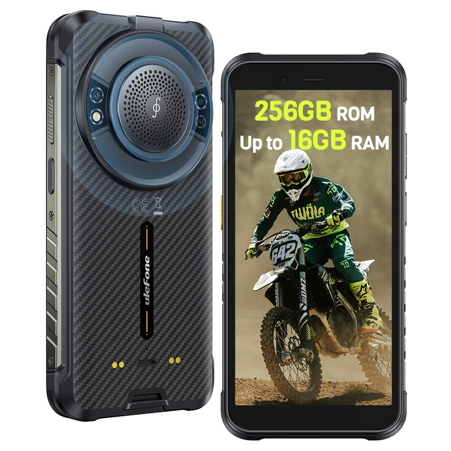 Ulefone RugKing 4G Robustes Smartphone Android 15 mit 256 GB ROM, 9600 mAh Akku, NFC und 5,99 Zoll Display in Schwarz - Bild 1