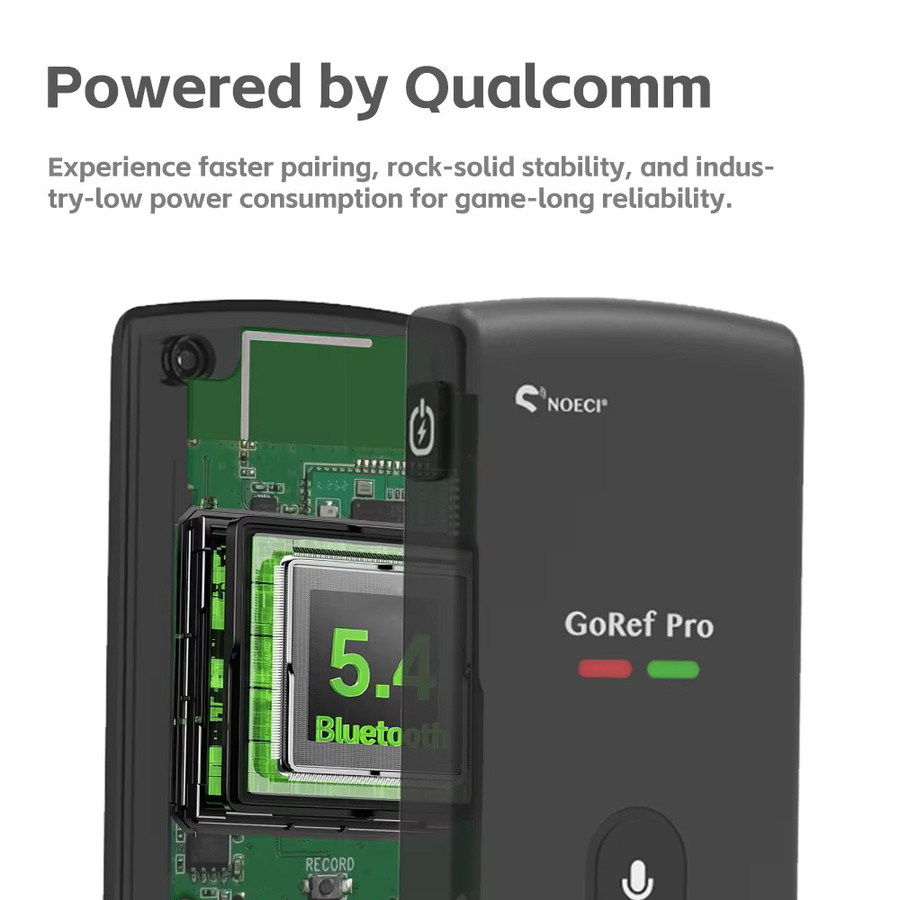 NOECI GoRef Pro Fußball-Schiedsrichter-Intercoms mit 6-Wege Bluetooth 5.4 Duplex-Kommunikation in Schwarz - Bild 3