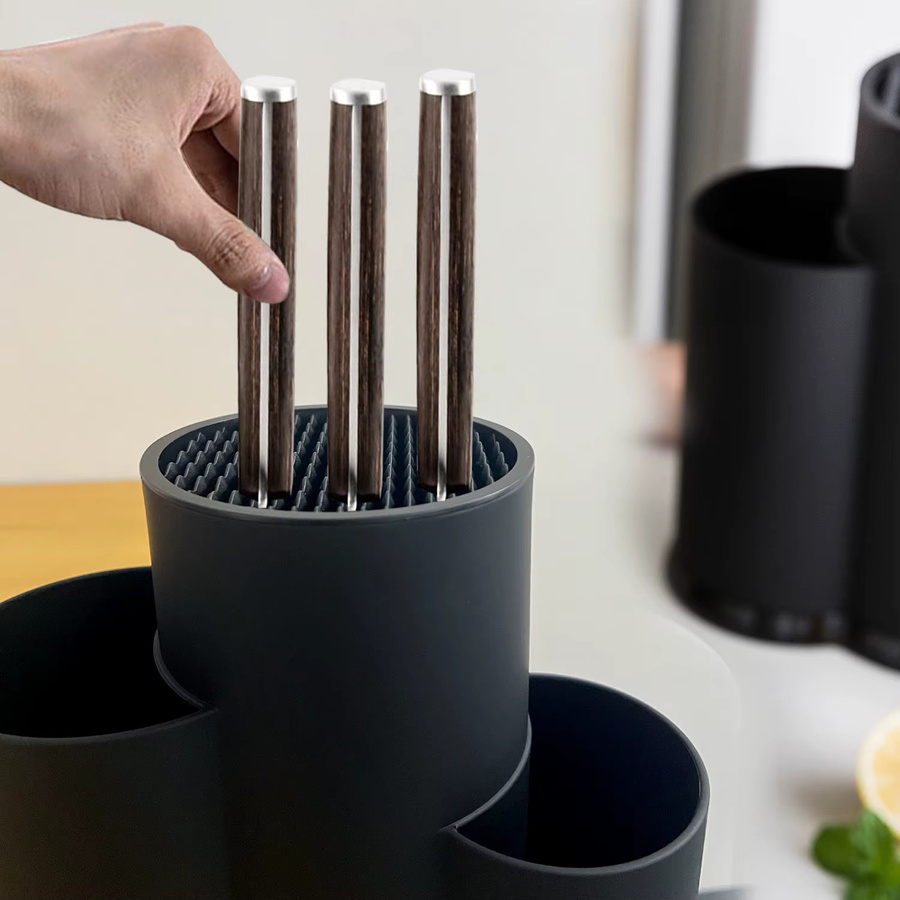 MYVIT Messerhalter aus Kunststoff in Schwarz zur Aufbewahrung von Küchenutensilien und Besteck - Bild 3