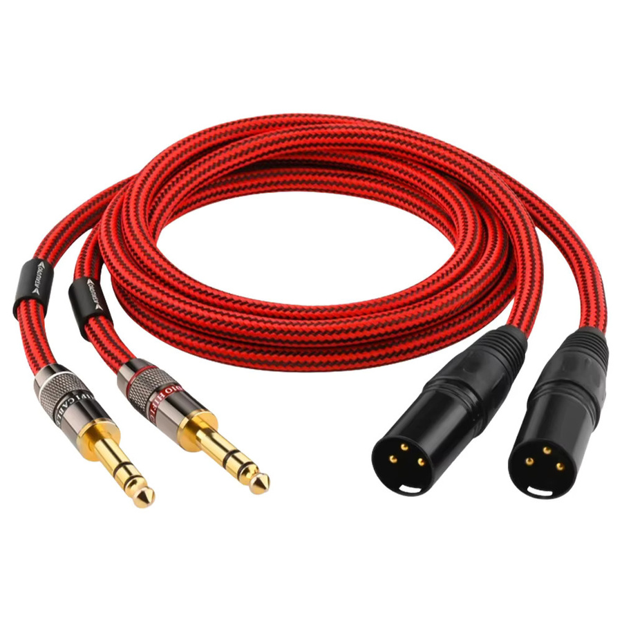 ATAUDIO HiFi Audiokabel 6,5mm Jack TS/TRS auf 2XLR 3Pin in Rot - Bild 4