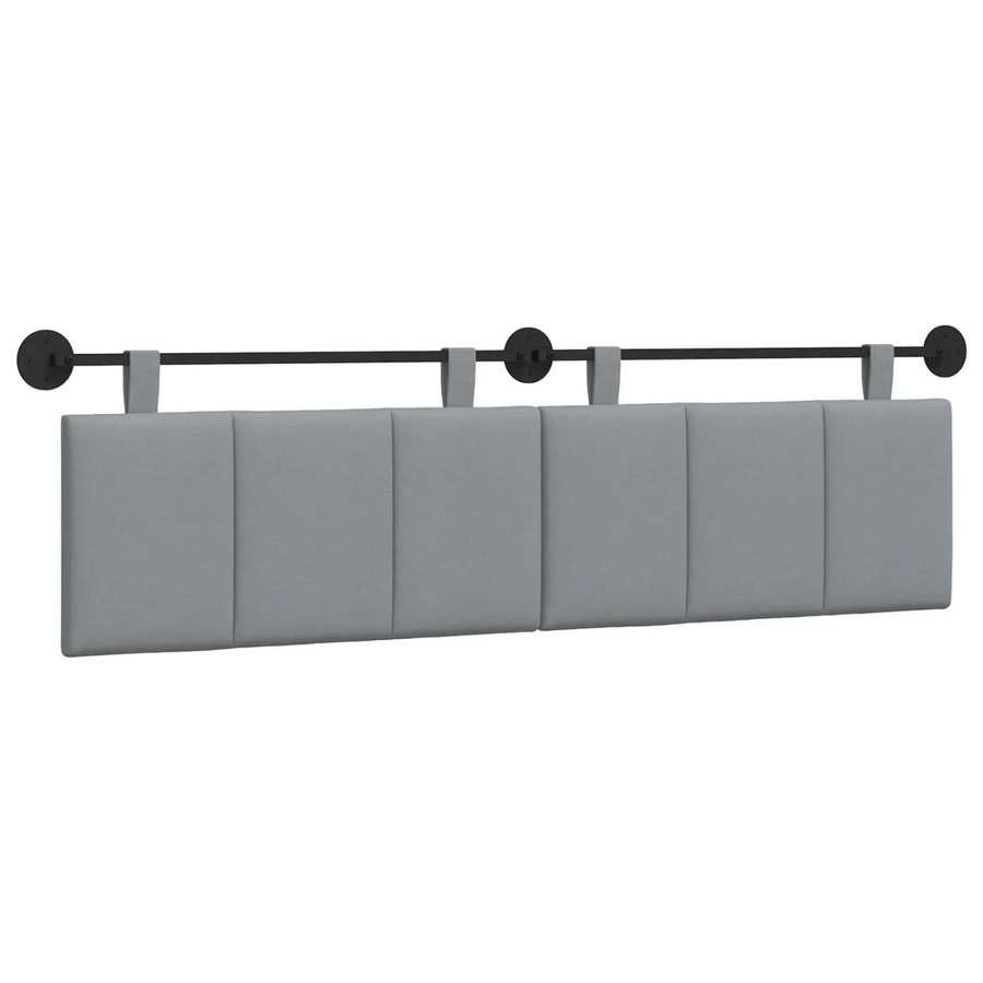 vidaXL Wandmontiertes Polsterpaneel in Hellgrau, B/H/T: 170 x 55 x 5 cm - Bild 2