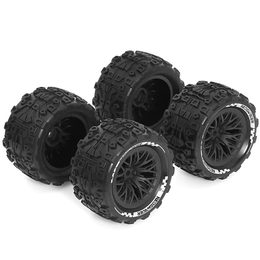 RS MX1.85 RC-Räder und Reifen, 12 mm Sechskant-Radreifen-Sets, 1:18, Schwarz - Bild 5