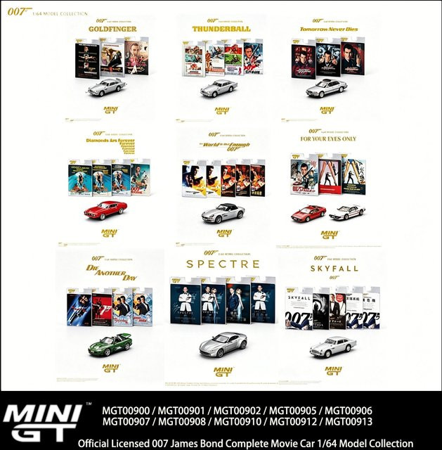 MiniGT James Bond, Druckguss-Modellset, 1:64, Fahrzeuge - Bild 1
