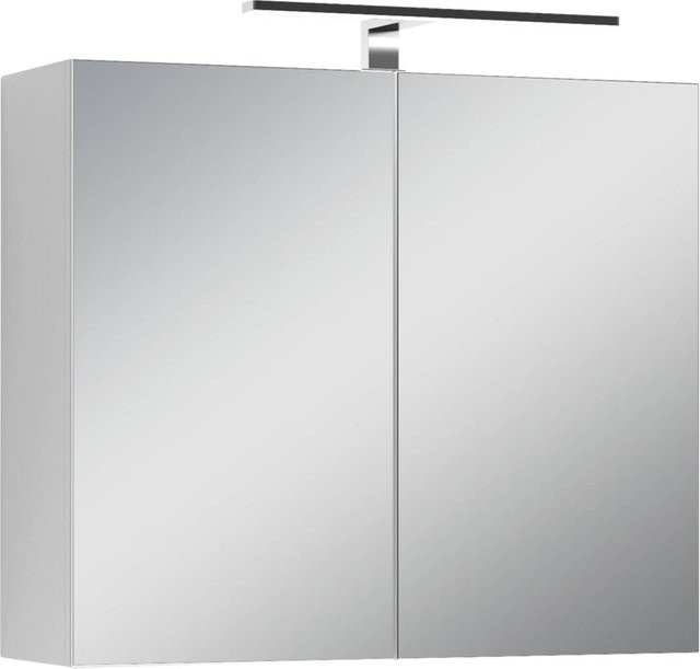 byLIVING Spiegelschrank SPREE mit LED-Beleuchtung, weiß, B/H/T: 70 x 60 x 15 cm - Bild 1