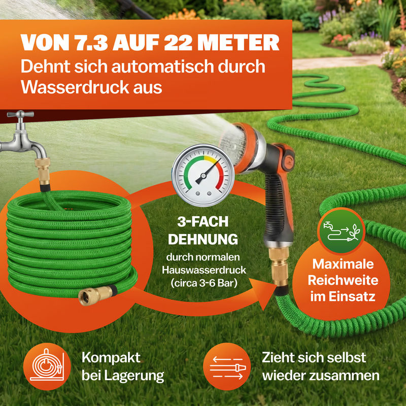 Flexibler Gartenschlauch in Grün, 22 m - Bild 4