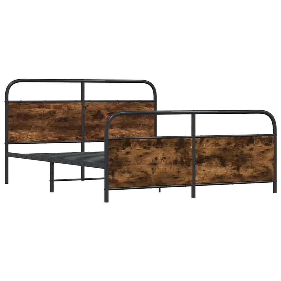 vidaXL Metallbett in Räuchereiche ohne Matratze, B/T/H: 180 x 200 x 187 cm - Bild 2