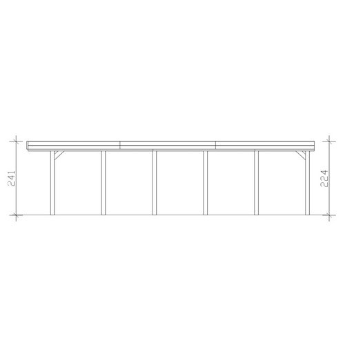 Skan Holz Carport Friesland aus Nadelholz in Schiefergrau mit EPDM-Dach, Breite: 314 cm, Tiefe: 860 cm, Höhe: 241 cm - Bild 3