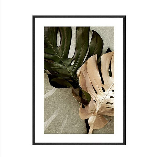 TPFLiving Poster Leinwand Monstera Fensterblätter Modell 1, Grün, B: 50 cm, H: 70 cm - Bild 1