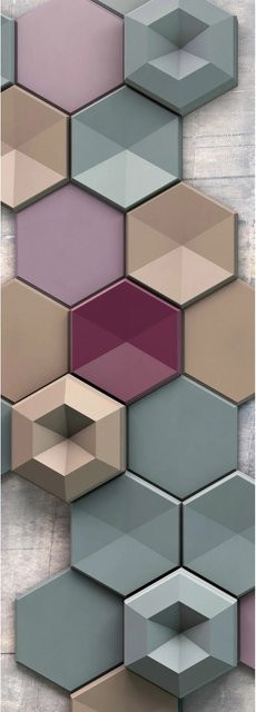 Komar Fototapete Vlies Hexagon Multicolor B: 100 cm, H: 280 cm - Bild 1