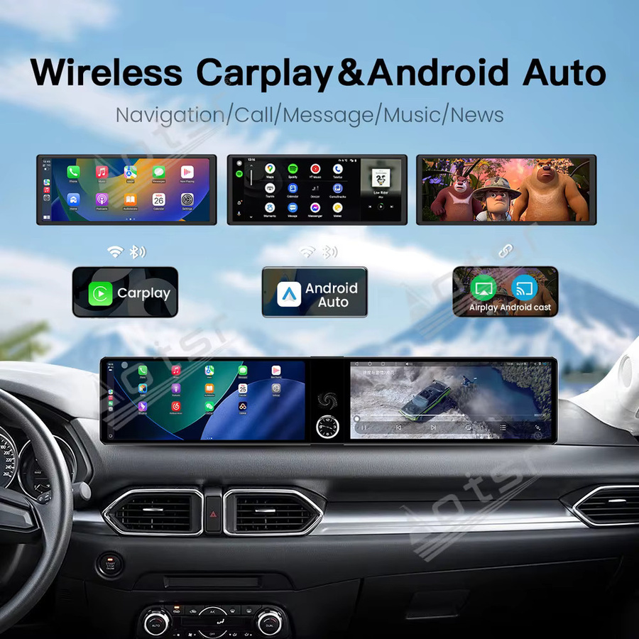 Aotsr Multimedia Autoradio mit 12,3 Zoll Display für Mazda CX-5 (2017-2025) inklusive Dual Qualcomm CarPlay, Android Auto und GPS Navigation, Schwarz - Bild 5