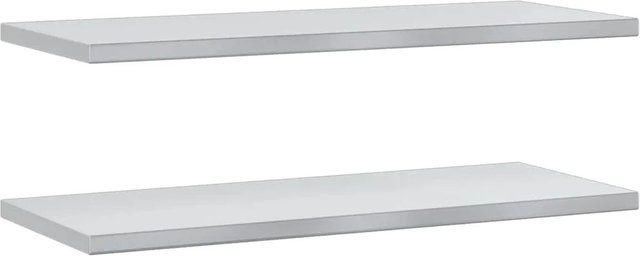 vidaXL Wandregale 2er-Set aus Edelstahl in Silber, modern und matt, B/T/H: 100 x 40 x 3 cm - Bild 1