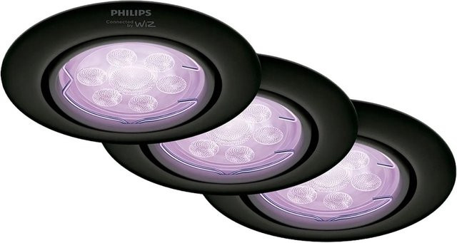 Philips Hue Smart LED Einbauspot GU10 RGBW, 3er Set, Schwarz - Bild 1