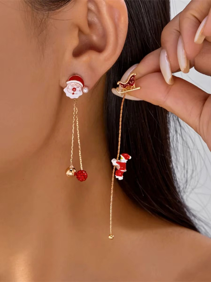 Rinhoo Ohrringe Tropfen, Gold, Asymmetrisch, Unisex - Bild 4