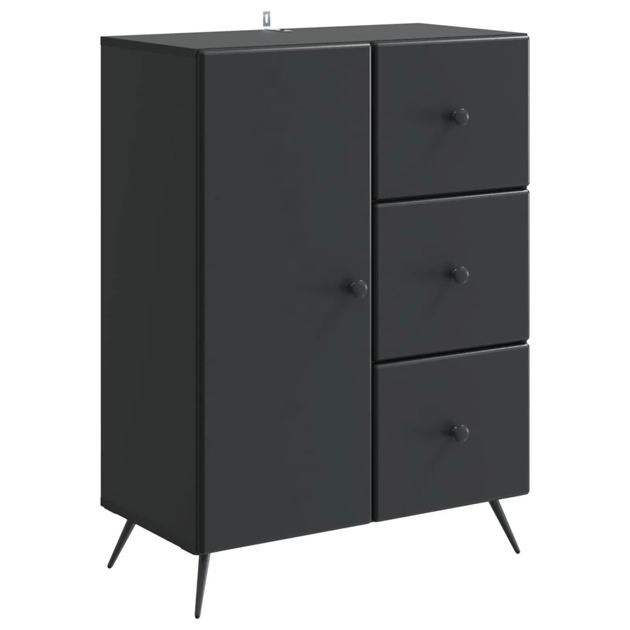 vidaXL Sideboard Modern Schwarz in Matt, B/T/H: 66 x 34,5 x 90 cm - Bild 2