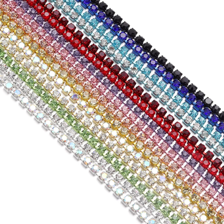 Louleur Strassbesatz Kristall AB, Glitzerkette, 2/3 mm - Bild 4