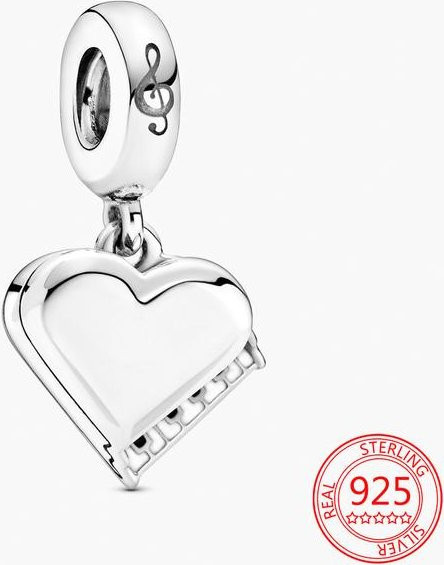 Charm 925 Silber, rosa Liebes-Schreibmaschinen-Charme, Kinder - Bild 1
