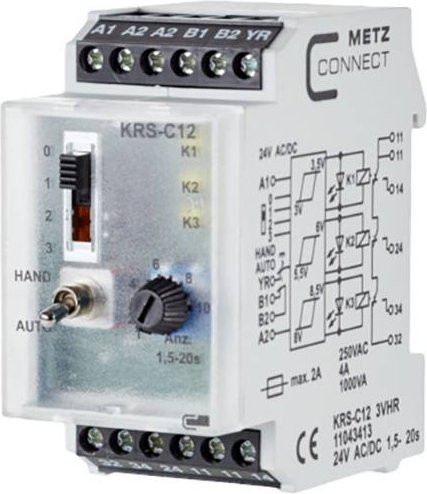 Metz Connect Schwellwertschalter 24 V/AC, V/DC mit 3 Wechsler in Weiß 11043413 - Bild 1