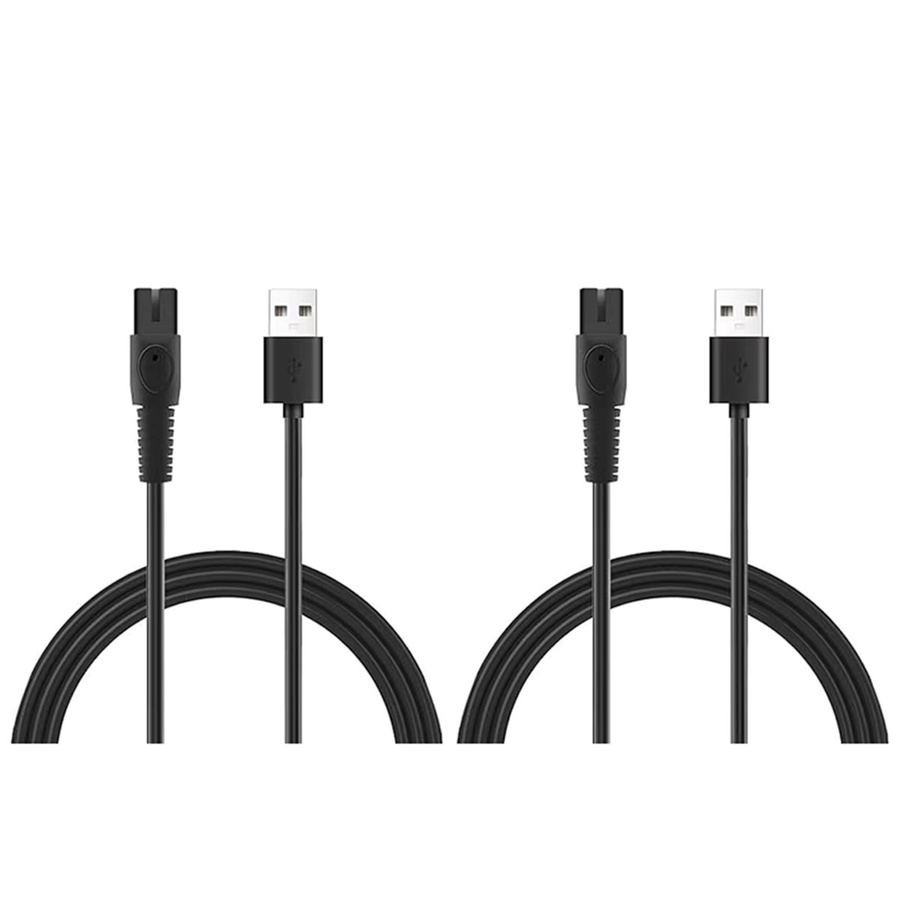 2er-Set USB-Ladekabel für Philips Elektrorasierer und Trimmer, 5V 1A, Schwarz - Bild 4