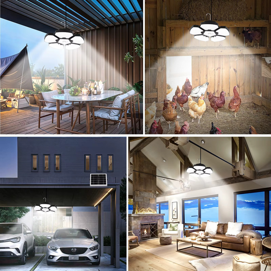 Crepow Solar-LED-Hängelampe mit Bewegungsmelder und 156 LEDs in Weiß für Garten und Balkon - Bild 4