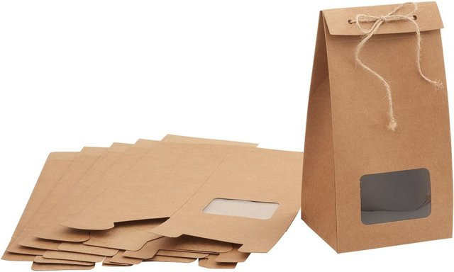 VBS Geschenkbox mit Sichtfenster aus Kraftpapier in Braun, B/T/H: 19,0 x 10,0 x 8,0 cm - Bild 1