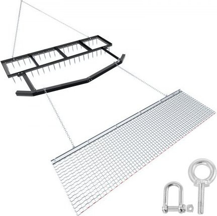 VEVOR Drag Harrow Driveway Grader mit Kettenharke, verstellbare Breite und 80lbs Tragfähigkeit, schwerer Rasen-Ebenungsrechen für Schotterwege und Felder, passend für ATVs, UTVs und Traktoren - Bild 1
