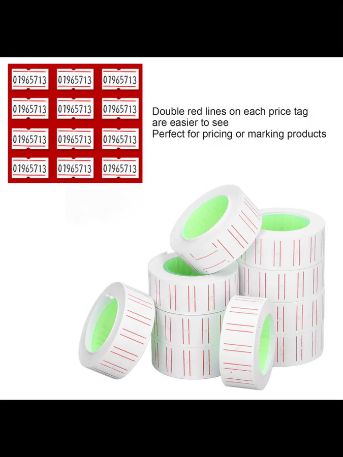 30 Rollen Etikettenpapier für MX5500 Etikettiergerät, 15000 Stück Preisschild-Etiketten in Weiß, Format: 21 x 12 mm - Bild 2