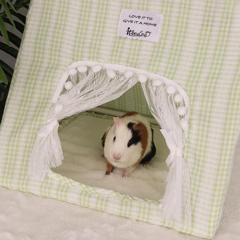 Yiran Furniture Kaninchenzelt aus Baumwolle als Schlafnest und Unterstand für kleine Haustiere wie Kaninchen und Hamster - Bild 1
