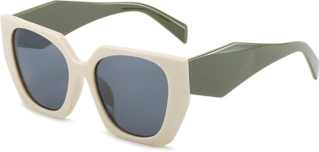 Techsuit 3967 Sonnenbrille Cat-Eye, Vollrand, Kunststoff, Beige Grau, Damen - Bild 1