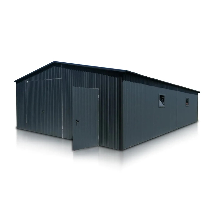 Liderstal Halle Basic Stahlhalle aus Trapezprofilblech in Anthrazit/Graphit, B: 600 cm, T: 1000 cm - Bild 2