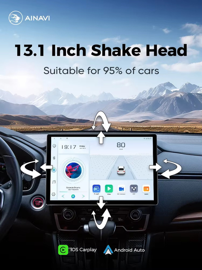 Ainavi Autoradio mit 13,1 Zoll Display für Toyota Auris 2016-2018 und Corolla E180 Altis Hybrid mit Carplay und Android Auto in Schwarz - Bild 6