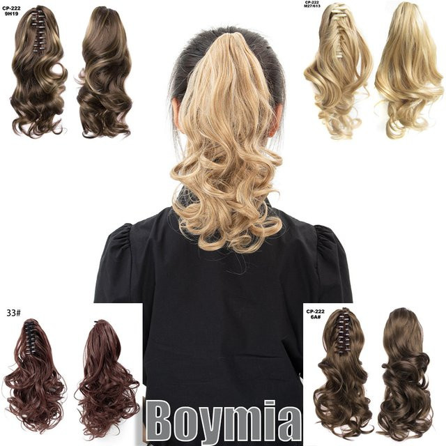 Boymia Haarverlängerung Pferdeschwanz, synthetisch, gewellt, Damen - Bild 1