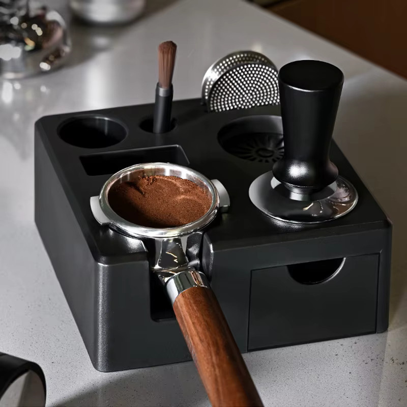 Kaffee Tamper Station Matte für Delonghi und Breville E61 Espresso Barista Zubehör in Schwarz - Bild 3