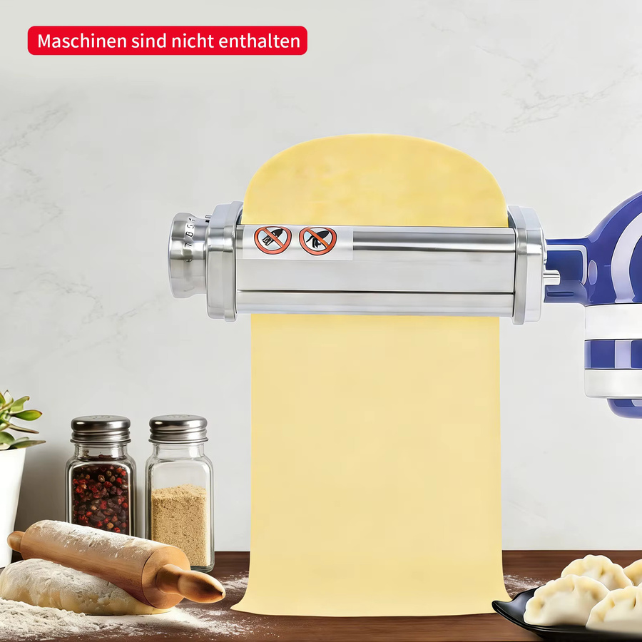 KitchenAid Elektrischer Nudelroller aus Edelstahl in Silber für Standmixer als Pasta-Zubehör - Bild 2