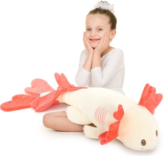 MorisMos Nachleuchtendes Axolotl-Kissen, 122 cm, Rosa / Pink - Bild 1