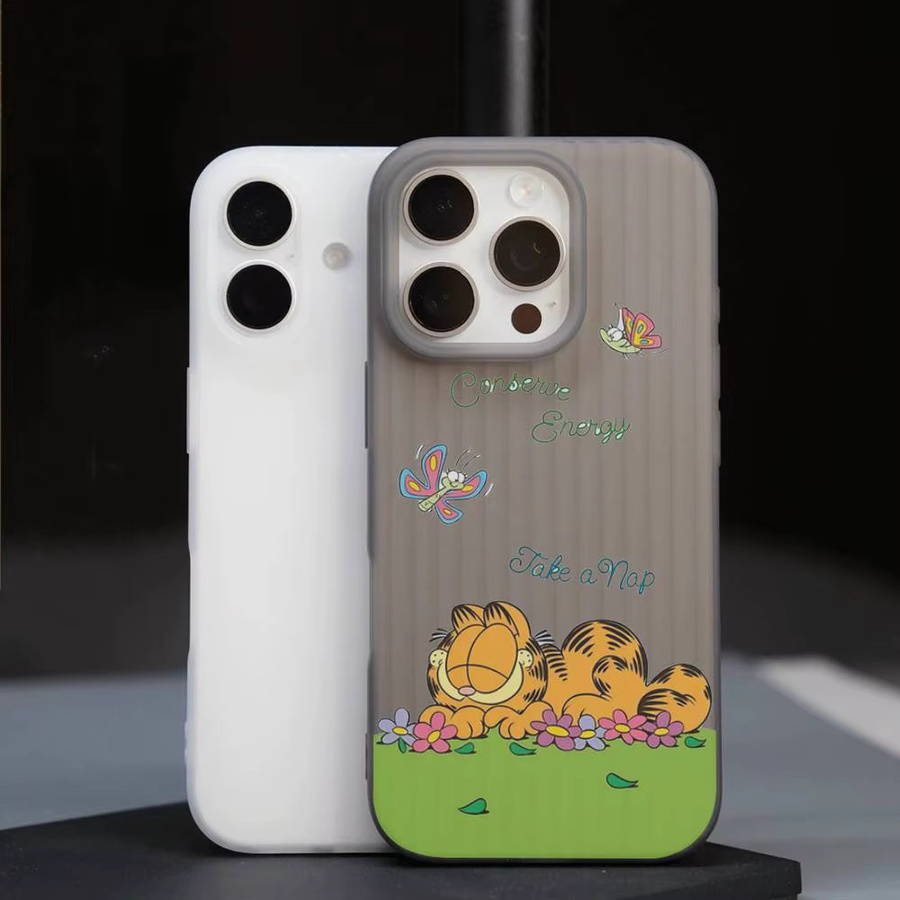 Potdemiel G-Garfield weiche gewellte Handyhülle für iPhone 11 bis 17 Pro Max Plus Pro, stoßfeste Abdeckung, multicolour - Bild 4