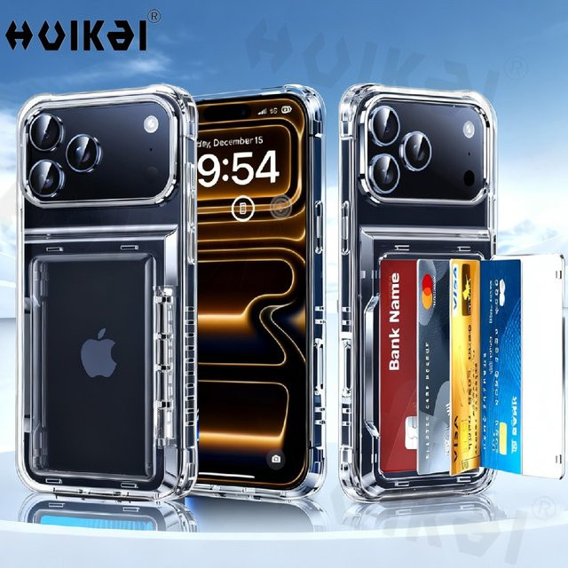 Apple iPhone 17 Pro Max, 17 Pro, 17 Air und 17 Schutzhülle mit Kartenfach und Slide Slot in Transparent - Bild 1